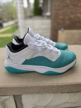 Jordan Teal and White Low-Top Sneakers